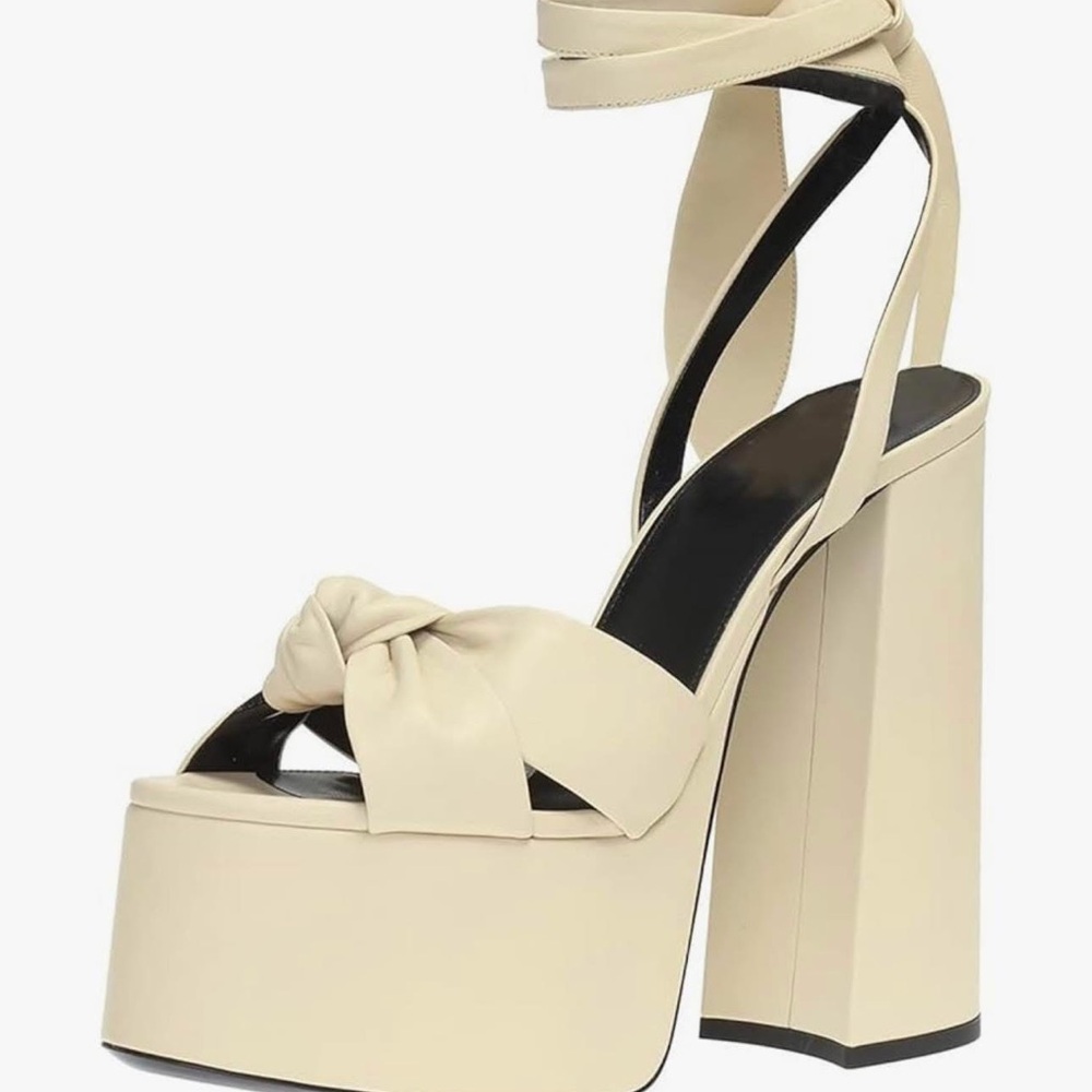 Elegant Cream Platform Heels